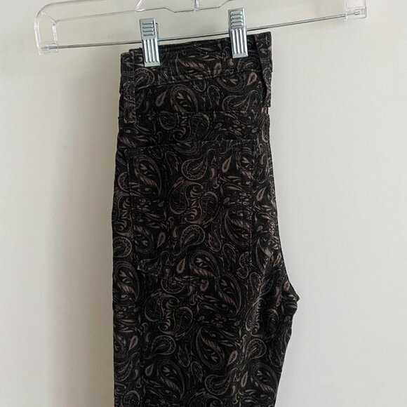 Anthropologie Adriano Goldschmied Gray Stevie Paisley High Rise Velvet Pants - Picture 4 of 8